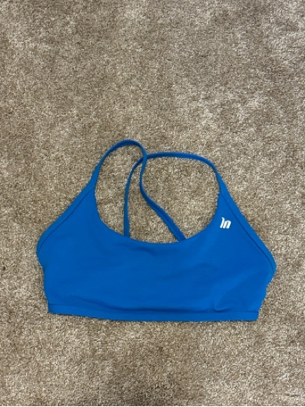Blue Women's Performance Sports Bra with Crisscross Straps